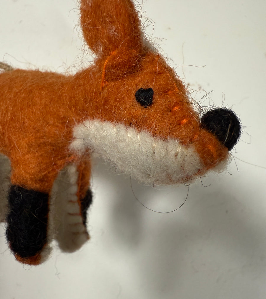 Wool Felt Christmas Ornament- Orange Standing Fox