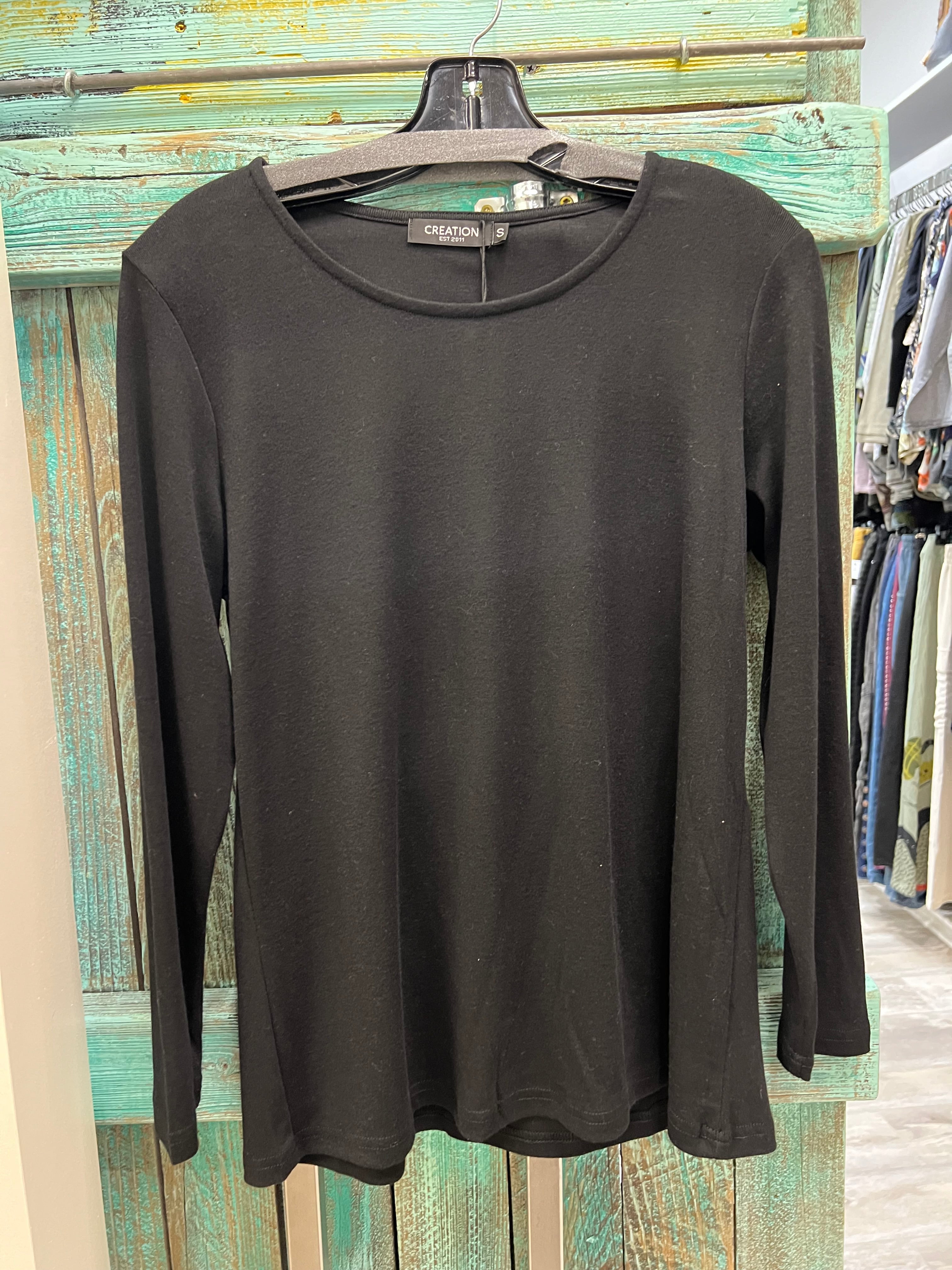 Round Neck Top in White by Creations