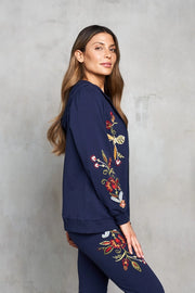 French Terry Embroidered Zip Hoodie by Paparazzi