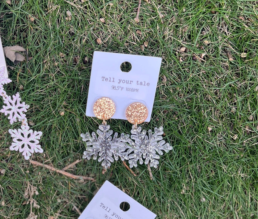 Winter Snowflake Earrings - Robin Boutique-Boutique 