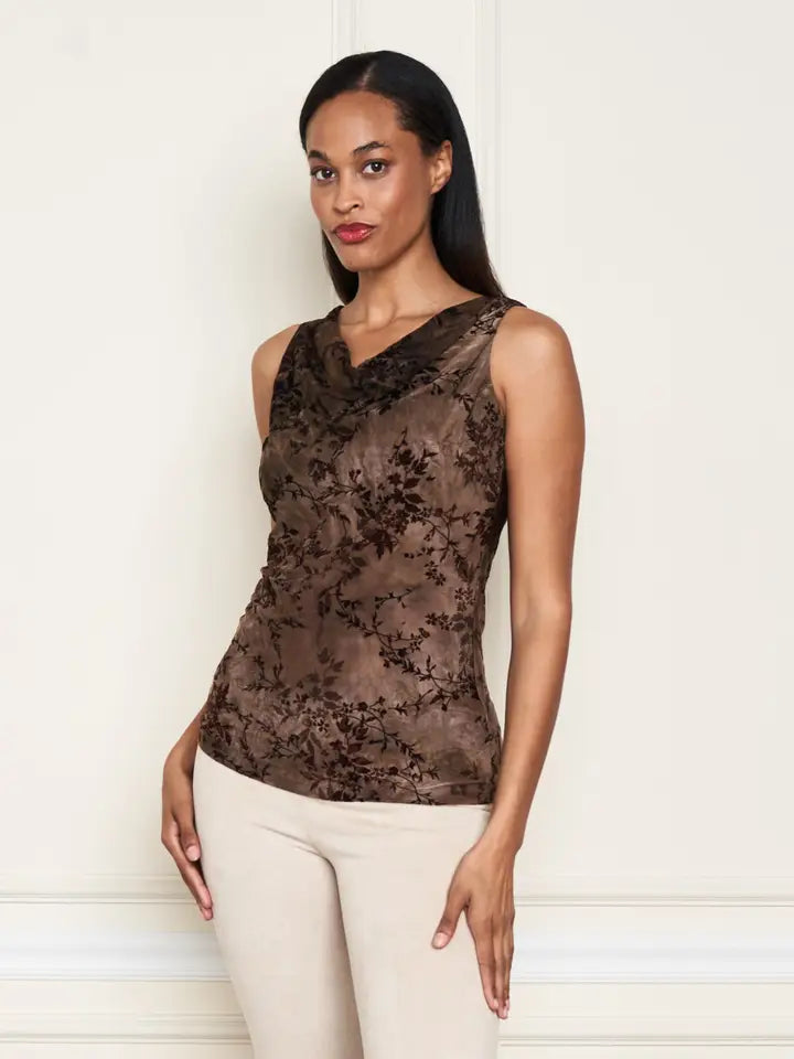 Flocked Cowl Neck Tank by Paparazzi