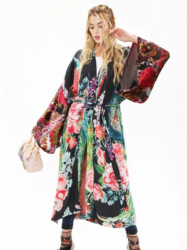 Sweet Fantasy Kimono in Night Peacock by Aratta