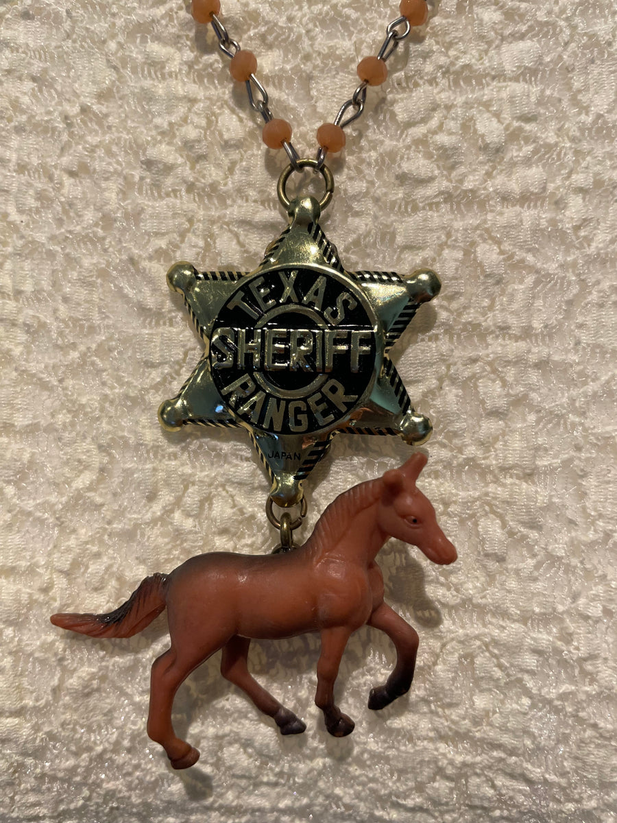 Sheriff Star w/Horse Charm Necklace by Gina