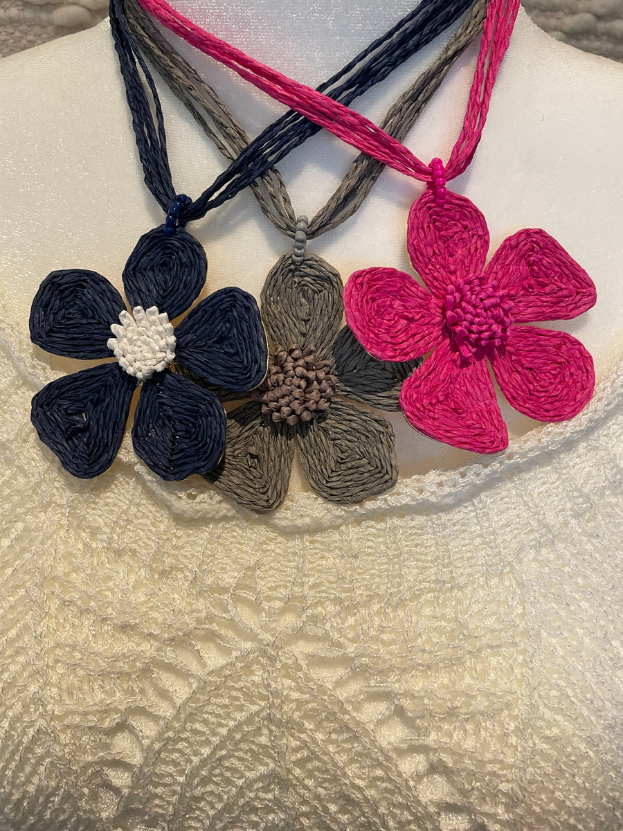 Rattan Wild Rose Necklace