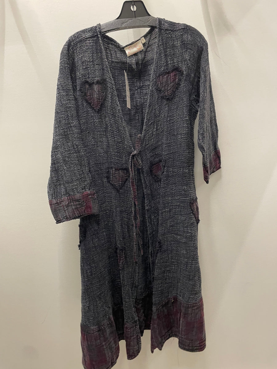 Open Weave Heart Patch Duster by Paper Lace