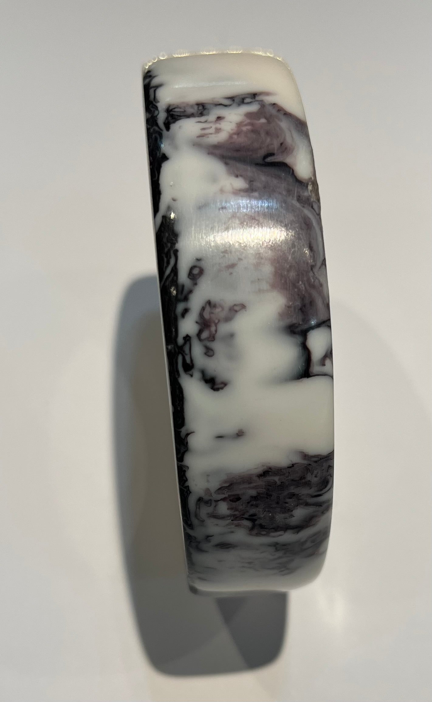 Thick Black & White Copal Bangle