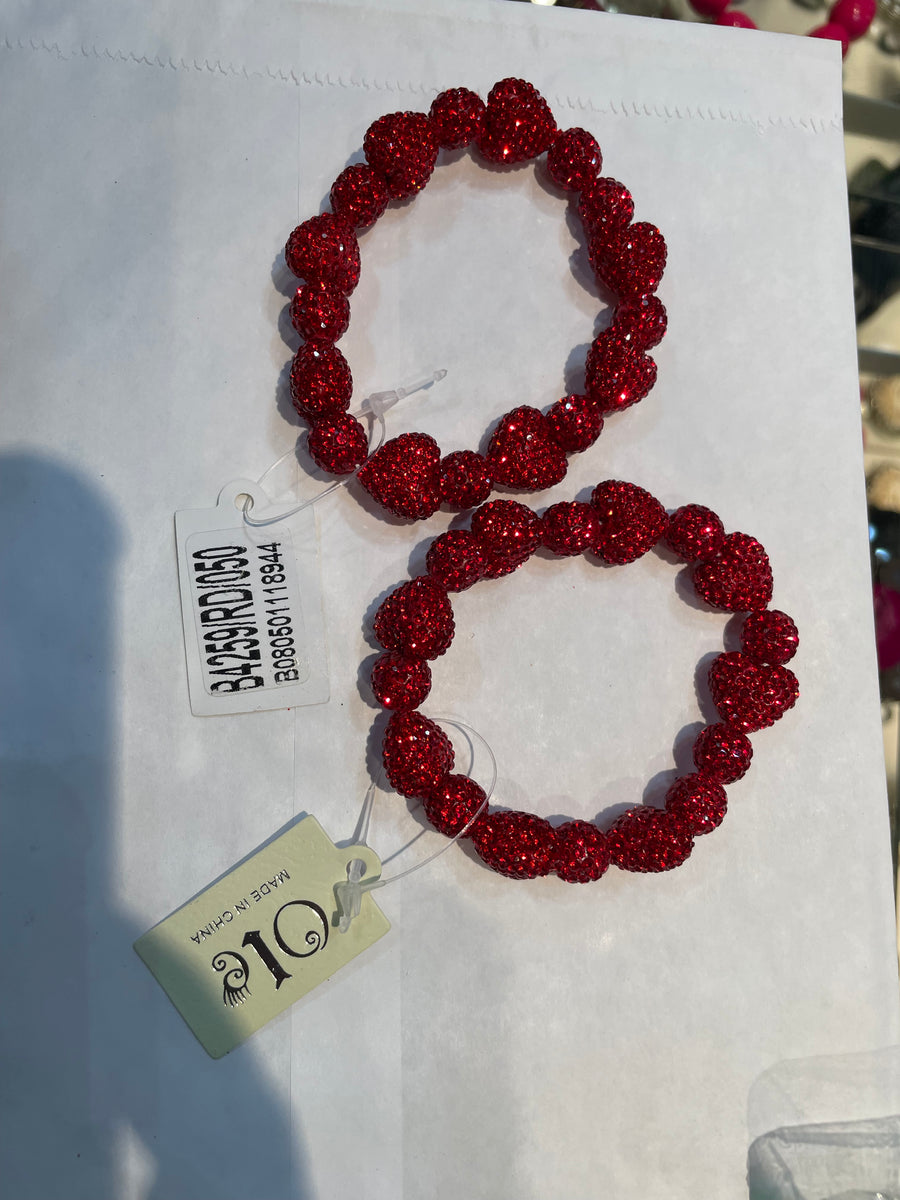 Crystal Rhinestone Heart Bracelet