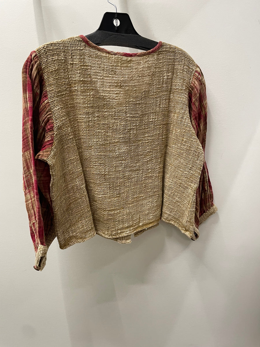 Open Weave Plaid Crop Jacket by Paper Lace