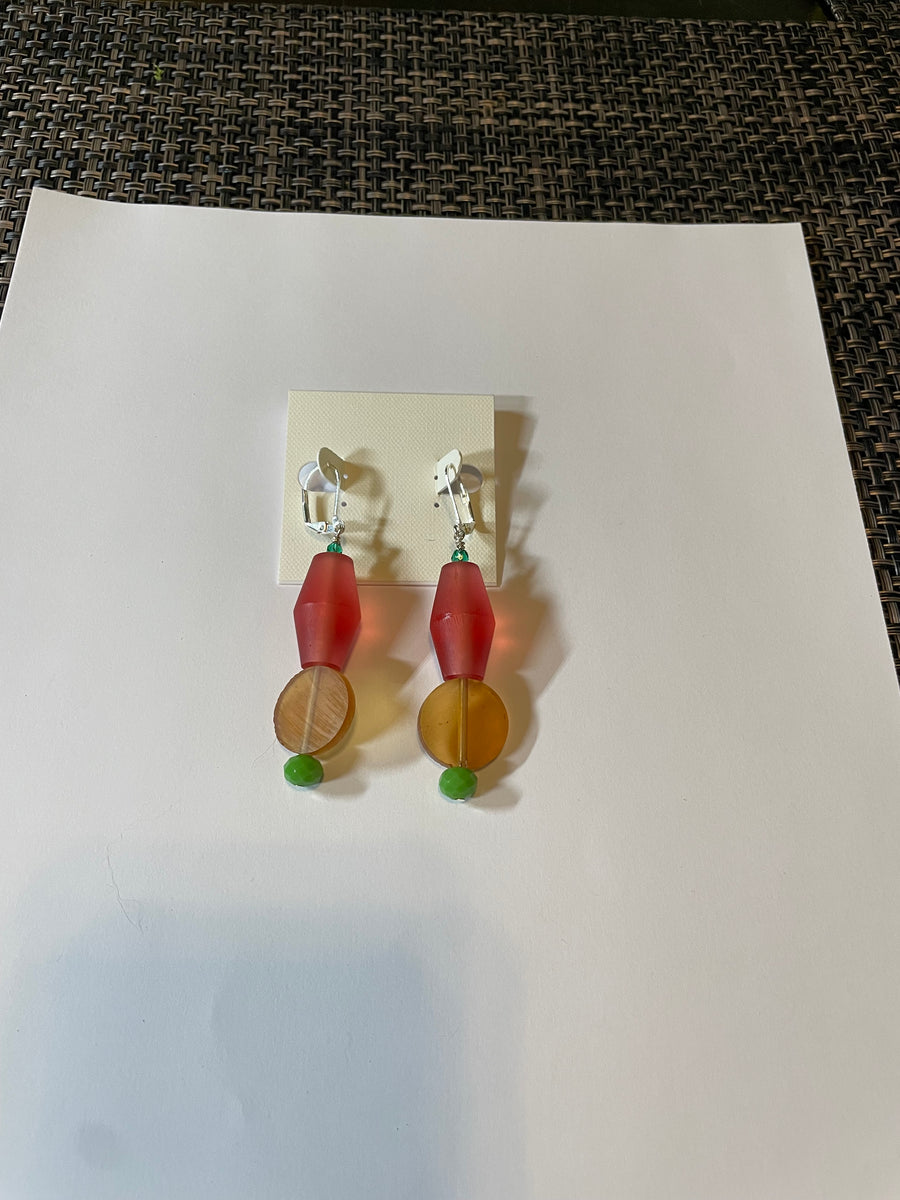 Pink Sea Glass Earrings by Lori