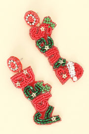 Christmas Santa Baby Long Drop Earrings Robin Boutique