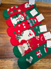 Ultra Soft Chenille Socks in Reindeer