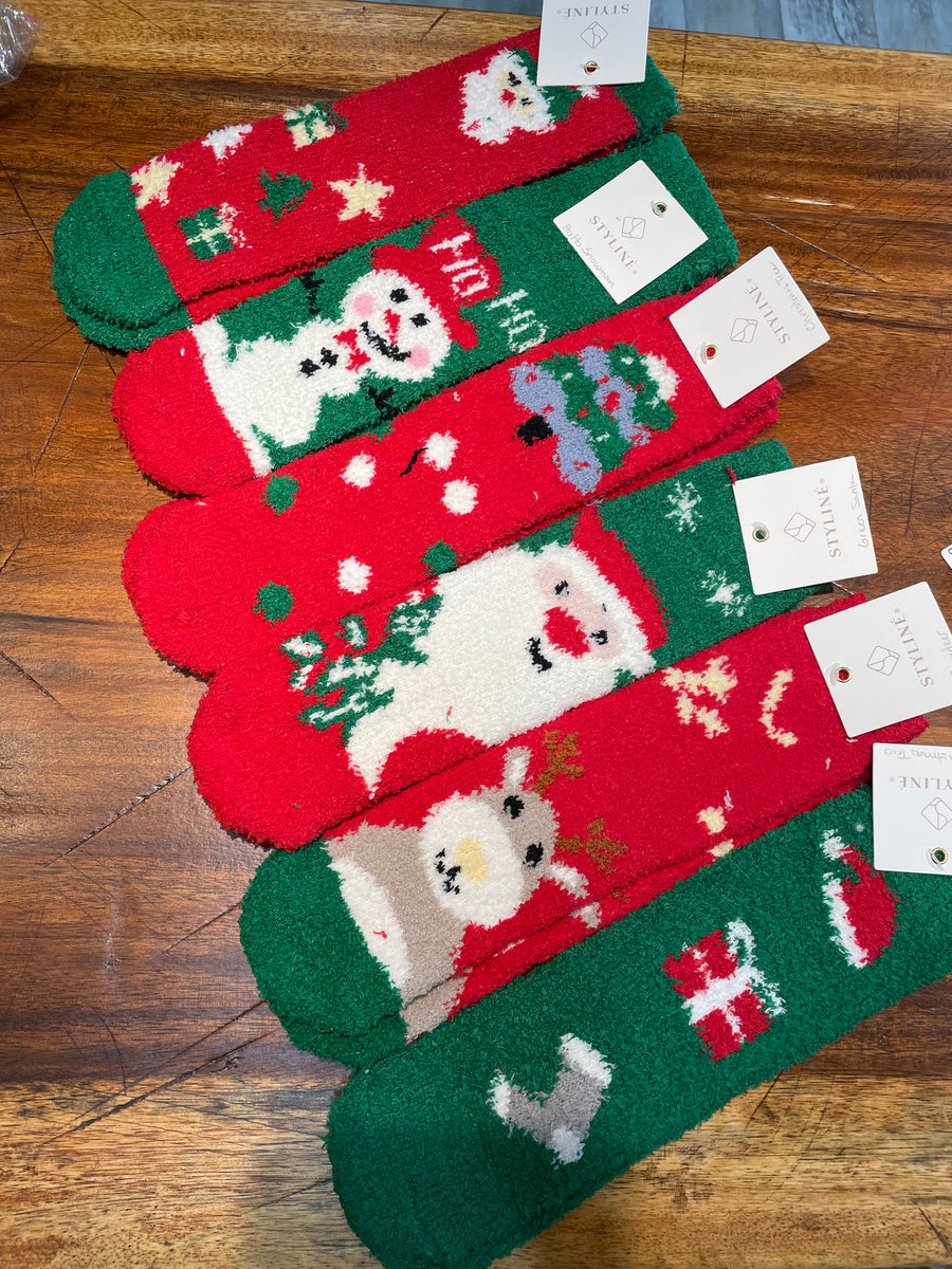 Ultra Soft Chenille Socks in Reindeer
