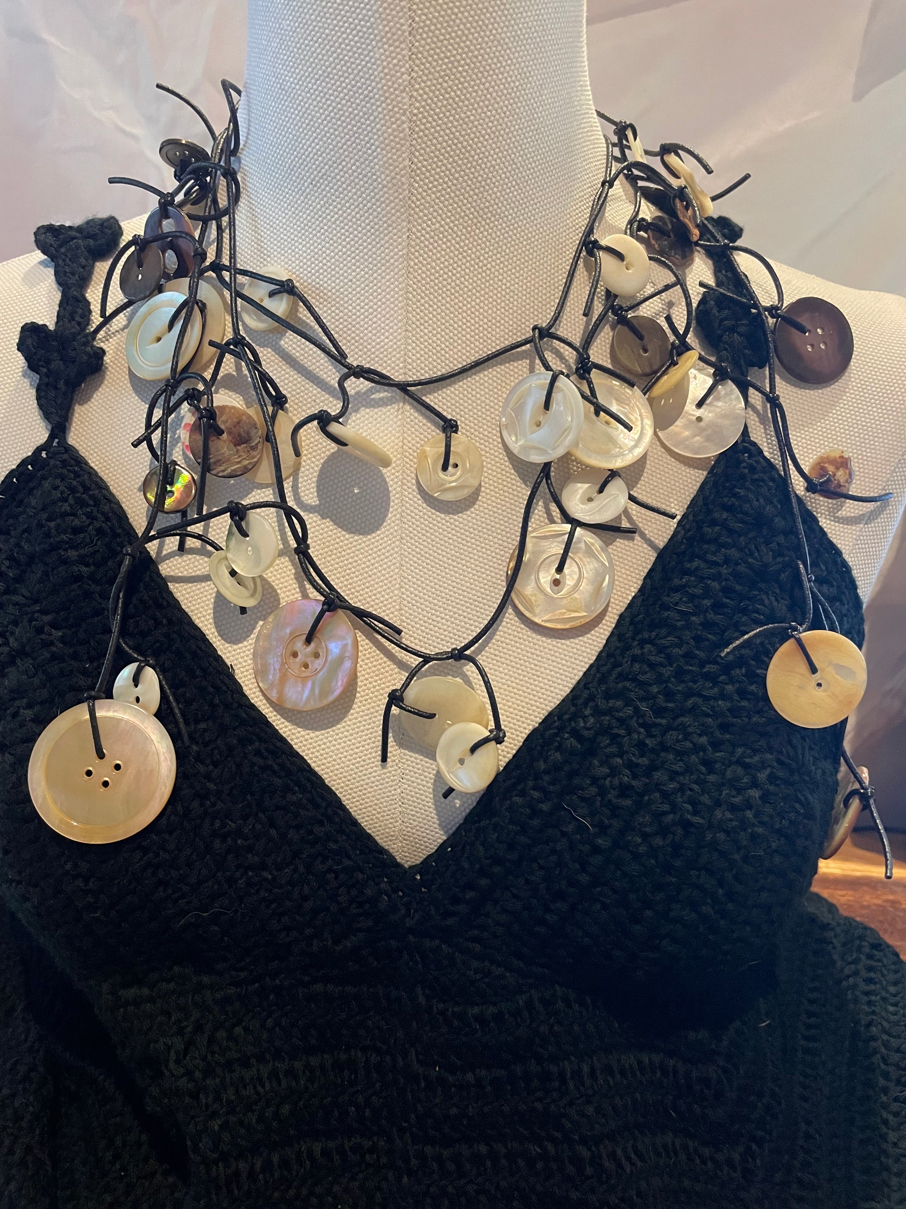 Scarf Button Necklace by Lori