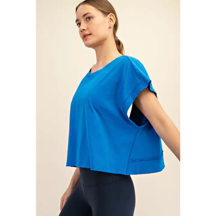 Cotton Slub Open Back Top