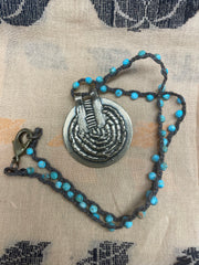 Snake Cast in Bronze Short Necklace