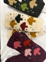 Knit  Fingerless Mushroom Gloves