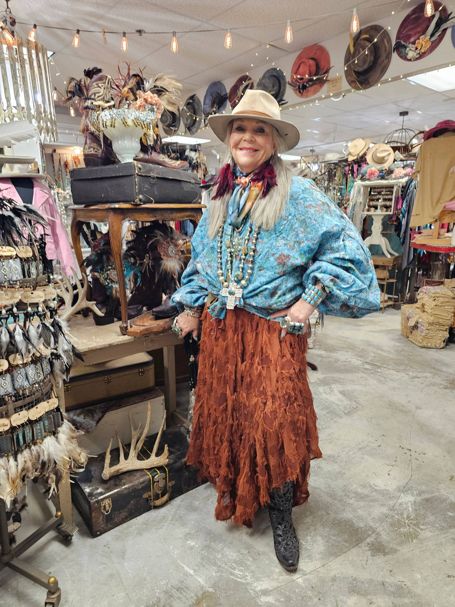 Rust Star Skirt in One Size Robin Boutique