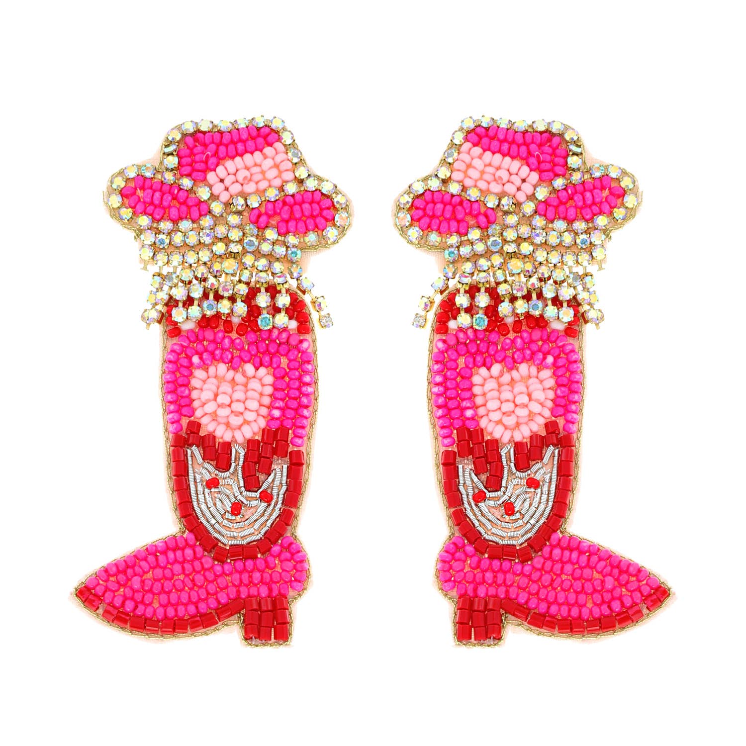 Jeweled Western Cowboy Boots Valentine Earrings Robin Boutique