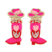 Jeweled Western Cowboy Boots Valentine Earrings Robin Boutique