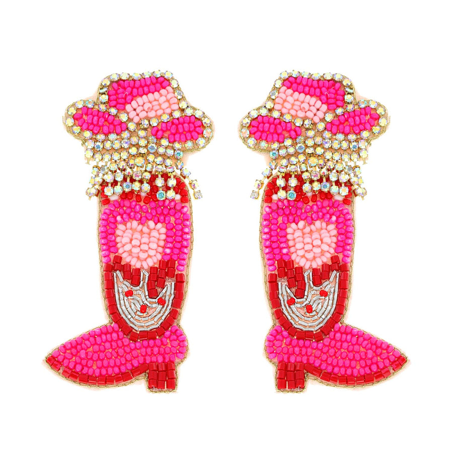 Jeweled Western Cowboy Boots Valentine Earrings Robin Boutique