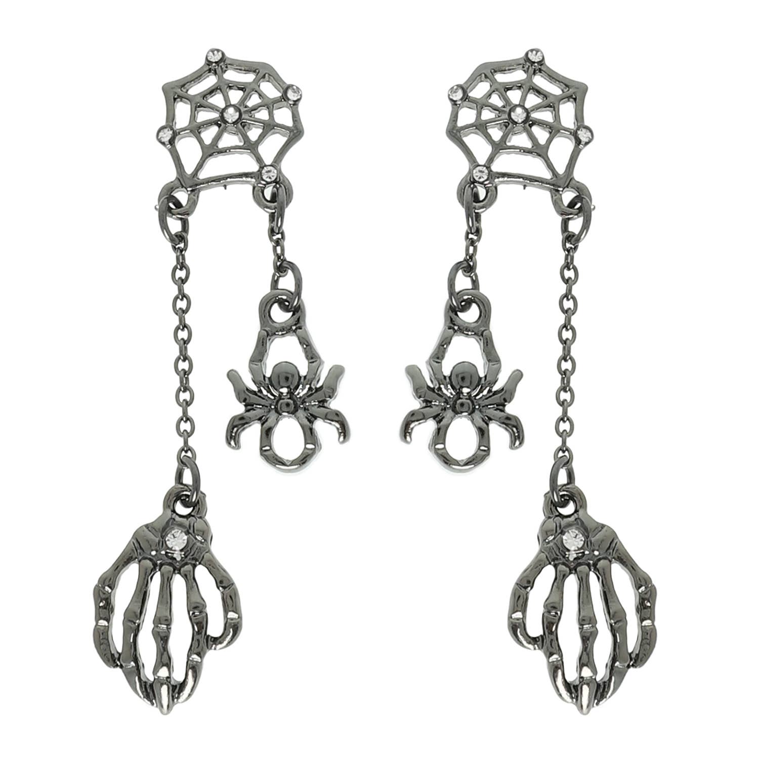 Halloween Spider Theme 3D Crystal Charm Earrings Robin Boutique