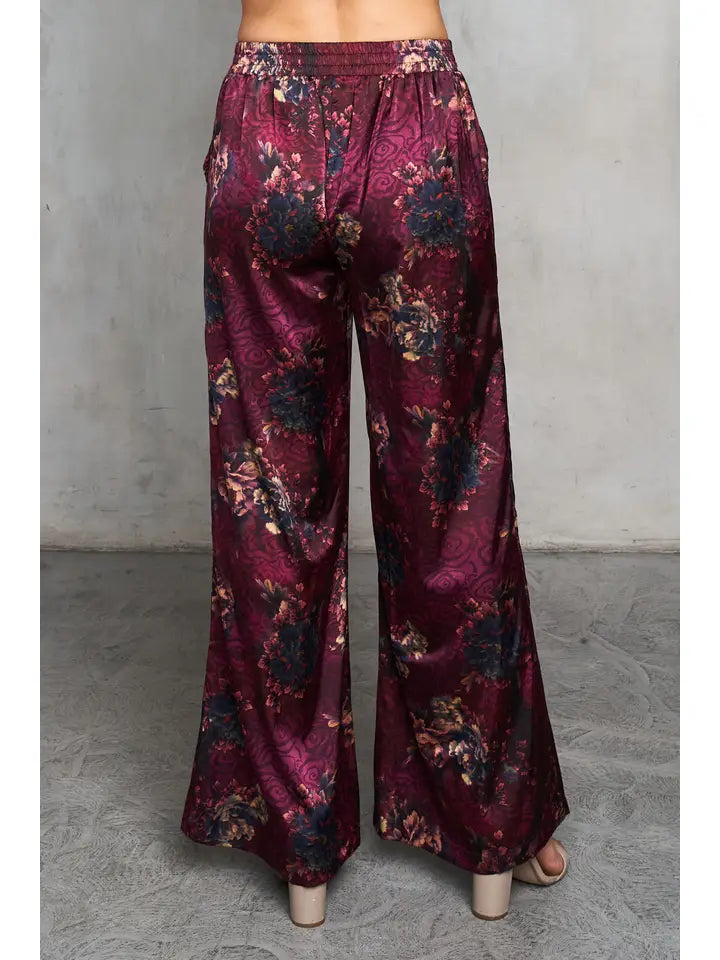 Verona Print Satin Pant by Paparazzi