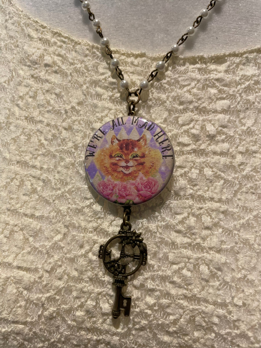 We're All Mad Here Button Necklaces by Gina