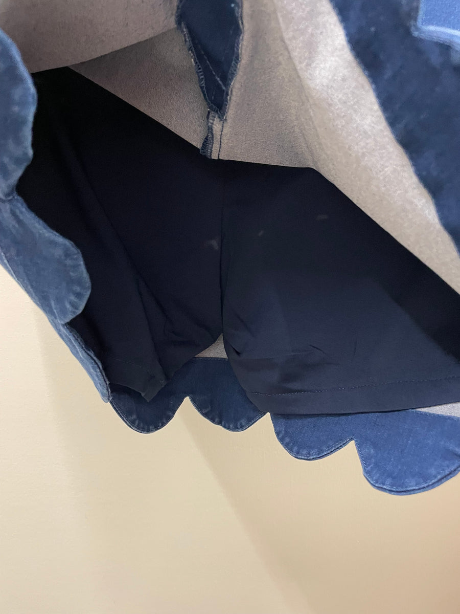 Denim Scallop Skort by Lulu-B