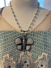Moonstone Butterfly Short Necklace