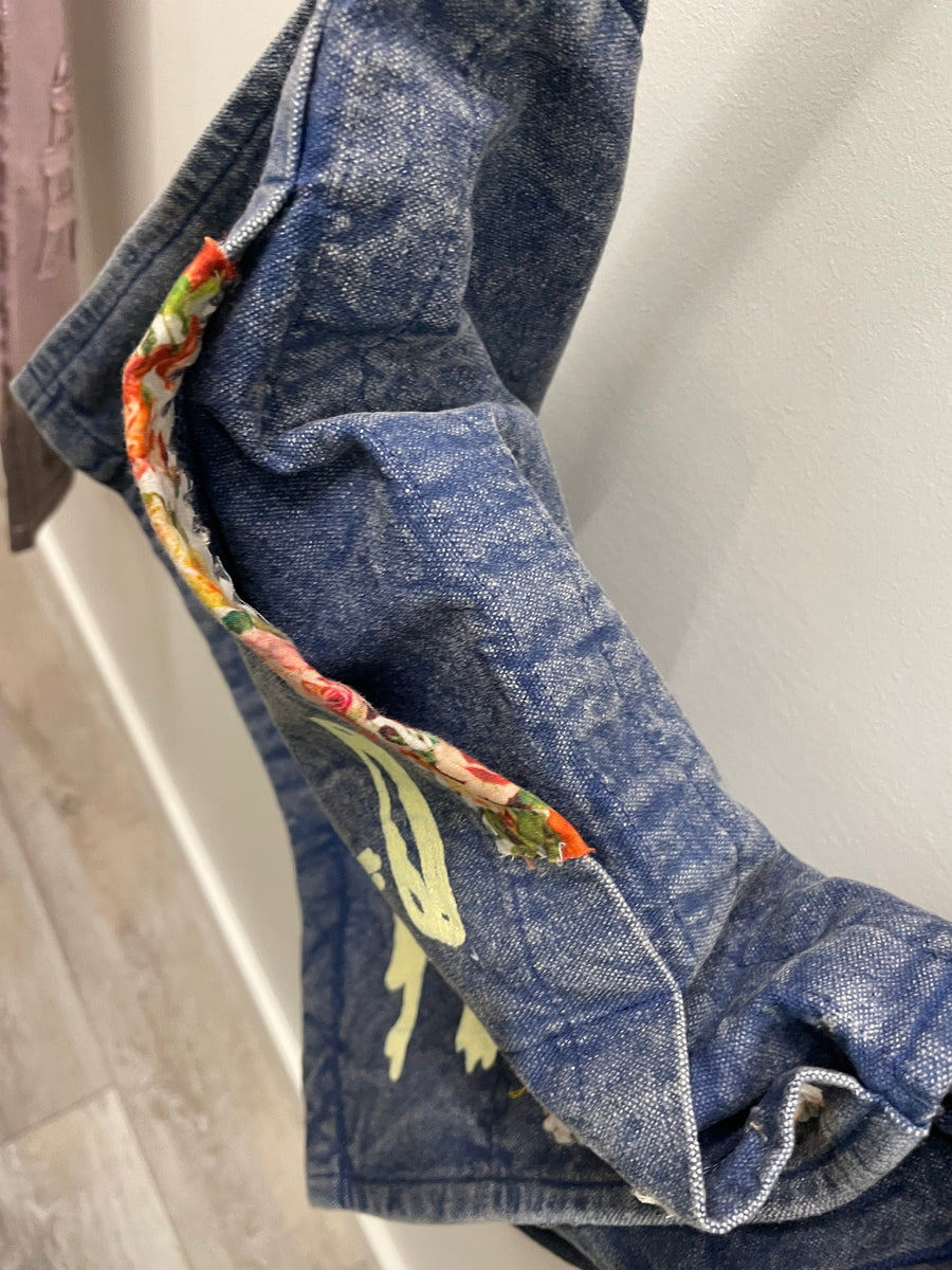 Denim Patch Messenger Bag