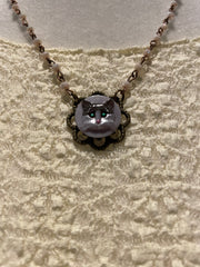 Fancy Vintage Cat Cameo Necklace by Gina