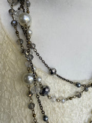 Rosaried Stationed Double Strand Necklace
