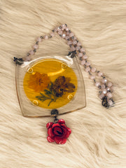 Rosy Teal Coaster Necklace by Gina