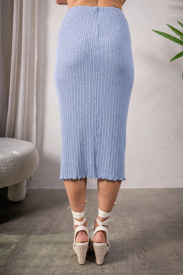 Poor Boy Rib Knit Skirt