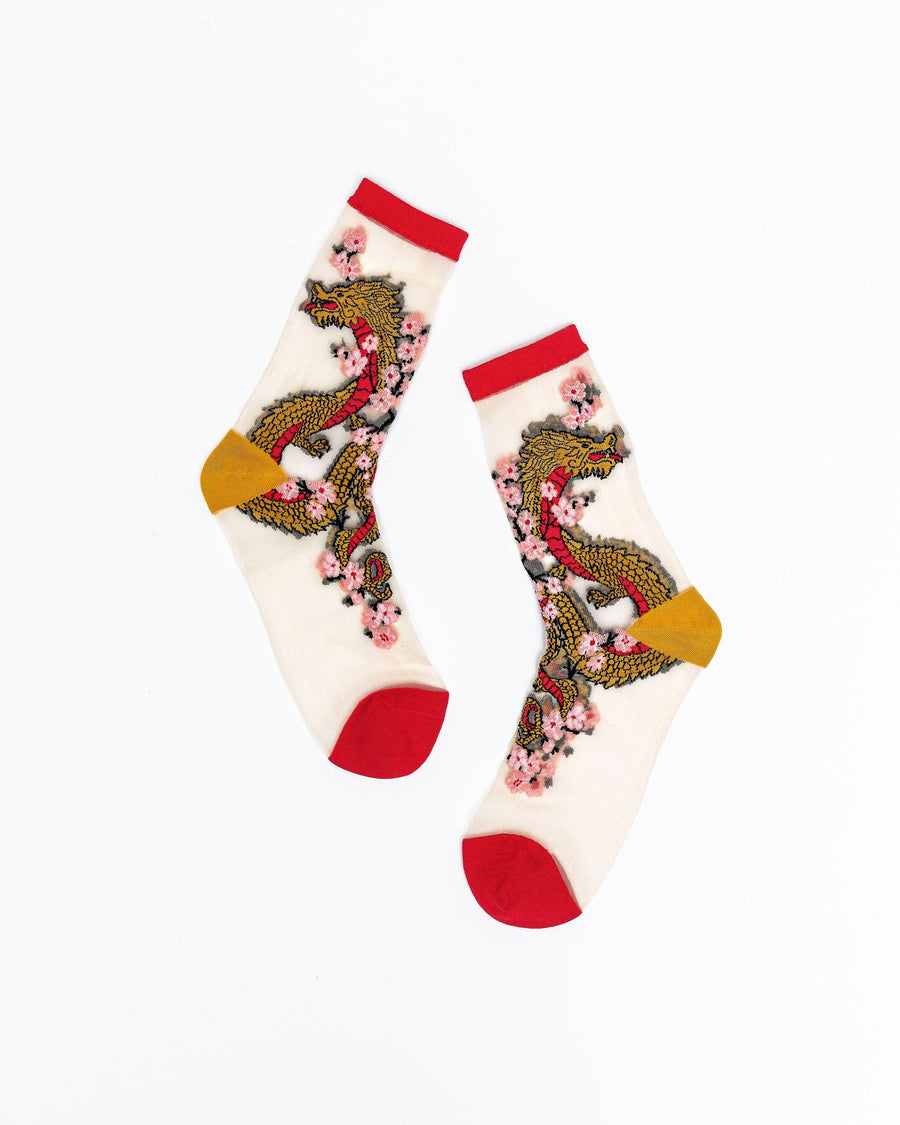 Year of the Dragon Sheer Crew Sock Robin Boutique