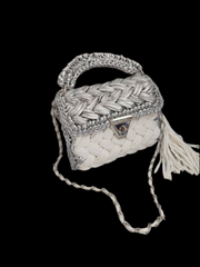 CHQEL Evening Clutch Bag for Women, Handmade Crochet Wedding