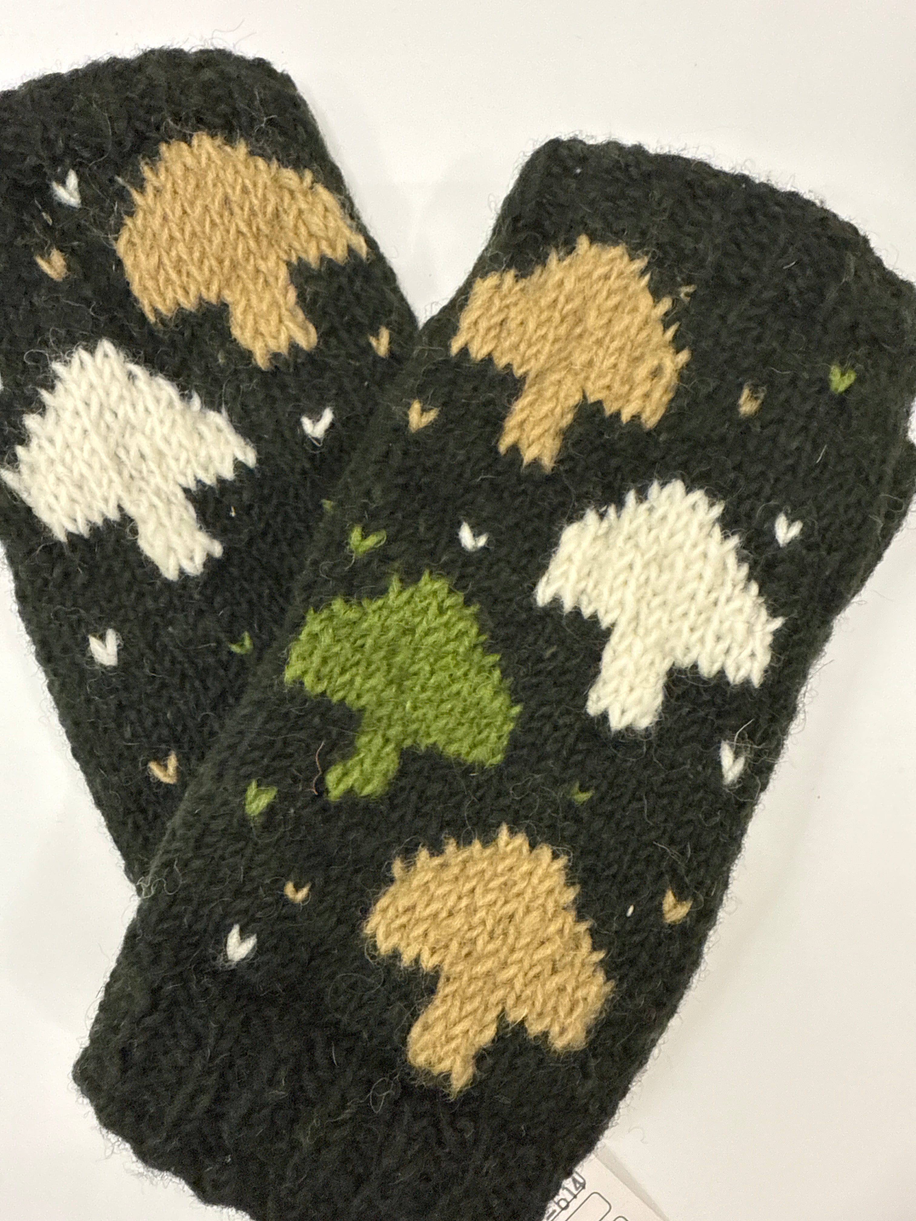 Knit  Fingerless Mushroom Gloves