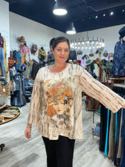 Driftwood Day Tee in Flower Lady Print by Paper Lace