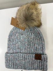 C.C. Beanie Ribbed Beanie with Faux Fur Pom Robin Boutique
