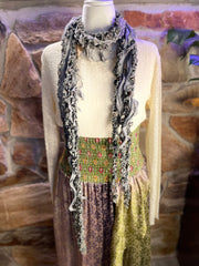 Boho Mixed Tassel Handmade Scarf Necklace