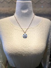 Vintage Cat Button Cameo Necklace by Gina