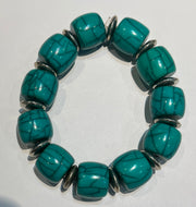 Large Stretch w/Silver Spacers Copal Bracelet