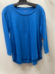 Solid Cotton Slub 3/4 Sleeve High-Low Tee by Escape