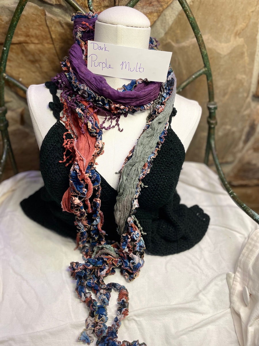 Boho Mixed Tassel Handmade Scarf Necklace