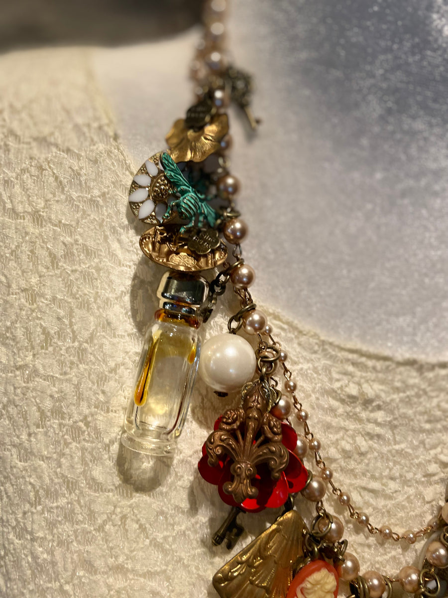 White Cluster Necklace by Gina