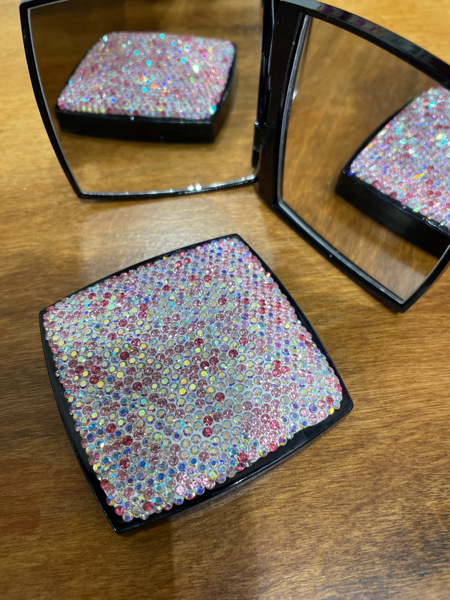 Rhinestone Square Compact Mirror
