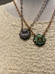 Fancy Vintage Cat Cameo Necklace by Gina