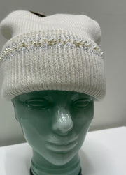 C.C. Beanie Pearl & Rhinestone Angora Cuff Beanie Robin Boutique