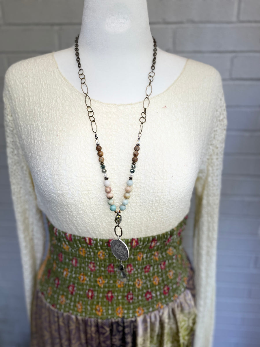 Beaded Chain Love Necklace