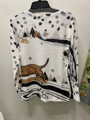 Super Soft Pullover in Ginger-Sleigh Print by Inoah